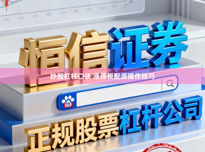 炒股杠杆口诀 涨停板配资操作技巧